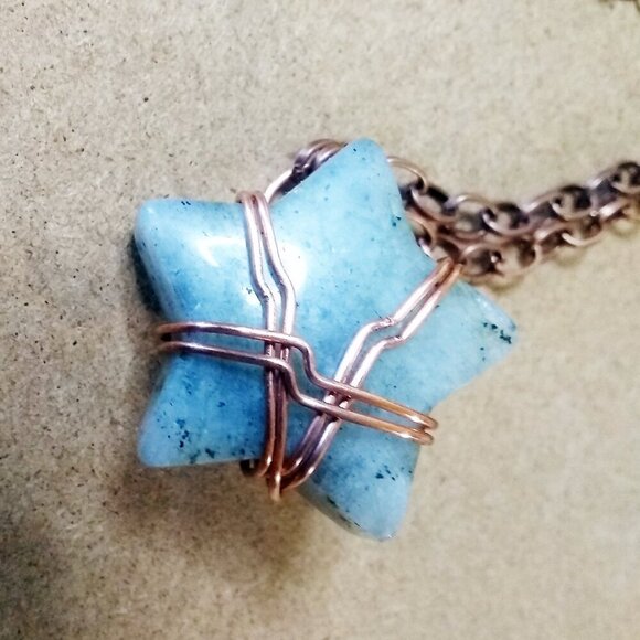 Chunky Green Labradorite Star! Unique Statement Necklace - Reiki + Meditations - Picture 6 of 15